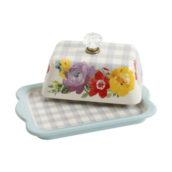 🌺 New Pioneer Woman Sweet Romance Blossoms DOUBLE Butter Dish/Tray - Picture 4 of 7